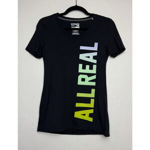 Adidas Ultimate Tee Black Size XS V-Neck Short Sleeve Climalite "All Real"